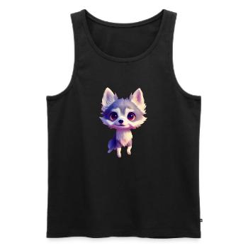 Alaskan Klee Kai Hund - Alaskan Klee Kai - Männer Premium Bio Tank Top - Schwarz - Vorne - AI Model Male 178 light (178cm)
