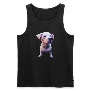 Dogo Argentino Chien - Dogo Argentino - Débardeur bio Premium Homme - noir - Devant - AI Model Male 178 light (178cm)