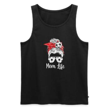 Maman Vie Football Sports Lovers Jeux Amoureux - Débardeur bio Premium Homme - noir - Devant - AI Model Male 178 light (178cm)