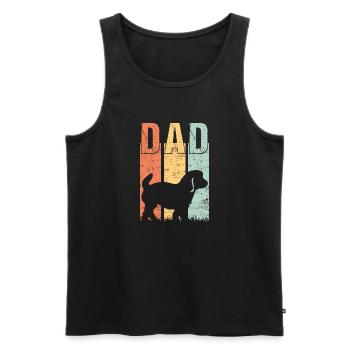 Cavachon Chien Papa Papa Master Vintage - Débardeur bio Premium Homme - noir - Devant - AI Model Male 178 light (178cm)