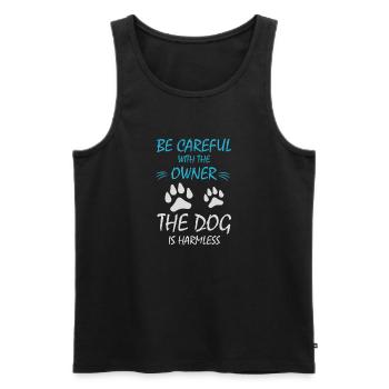 Dog Hund - Männer Premium Bio Tank Top - Schwarz - Vorne - Michal (187cm)