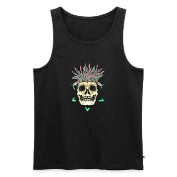 Skeleton Skeleton Skater bone Skull skeleton head - Men's Premium Organic Tank Top - black - Front - AI Model Male 178 light (178cm)