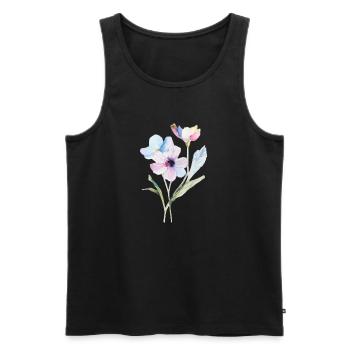 Tiny Flower - Men's Premium Organic Tank Top - black - Front - Michal (187cm)