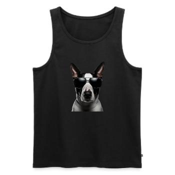 Bull Terrier Cool - Bull Terrier Dog - Men's Premium Organic Tank Top - black - Front - AI Model Male 178 light (178cm)