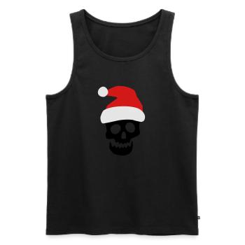 Crâne de Noël - Débardeur bio Premium Homme - noir - Devant - Michal (187cm)