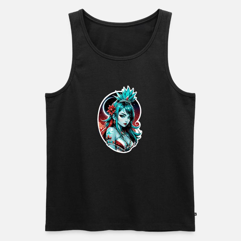 Indische Prinzessin - Aztek - Männer Premium Bio Tank Top - Schwarz