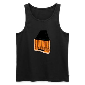 Cheminée préfabriquée C1 - Débardeur bio Premium Homme - noir - Devant - Michal (187cm)