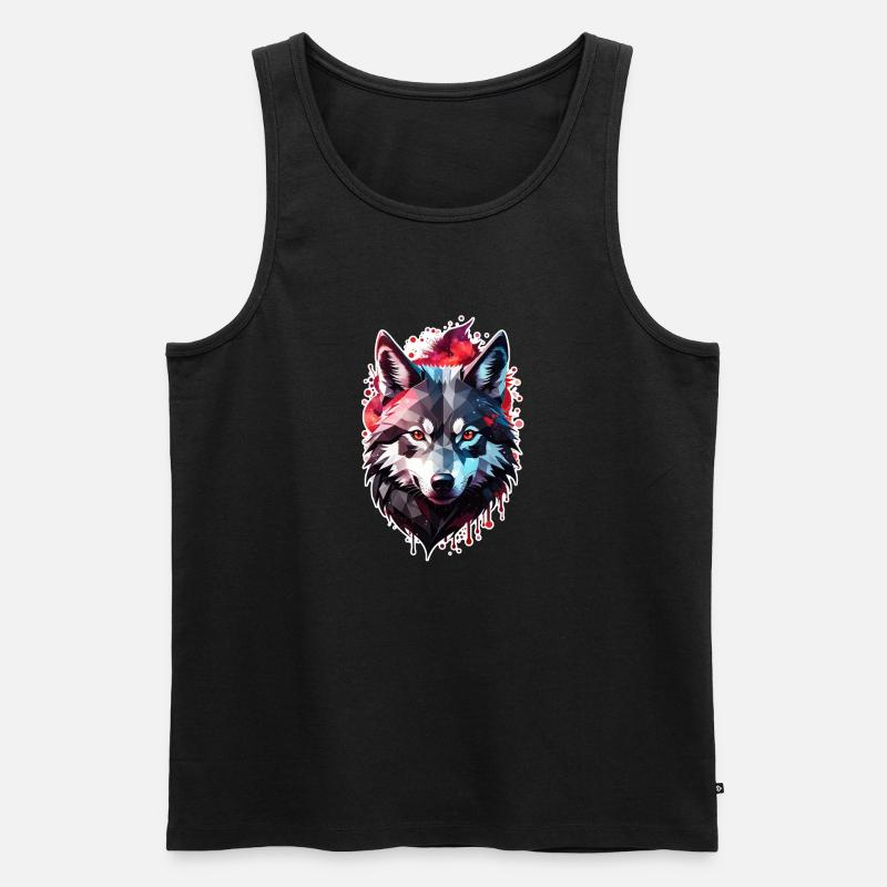 Wolf Tattoo - Männer Premium Bio Tank Top - Schwarz