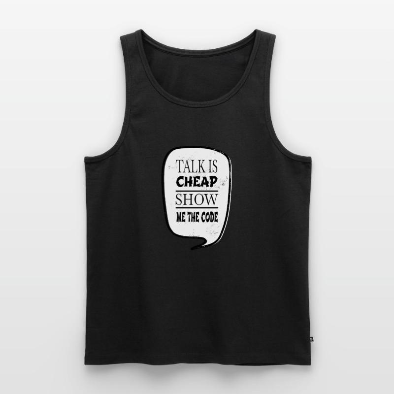 present coding software development Männer Premium Bio Tank Top