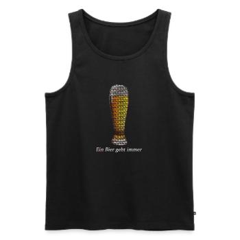 Bier geht immer - Männer Premium Bio Tank Top - Schwarz - Vorne - Michal (187cm)