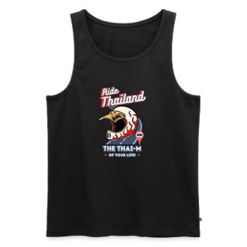 Retro Motorcycle- Ride Thailand - Men's Premium Organic Tank Top - black - Front - AI Model Male 178 light (178cm)