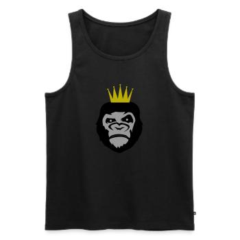 gorilla face krone - Männer Premium Bio Tank Top - Schwarz - Vorne - AI Model Male 178 light (178cm)