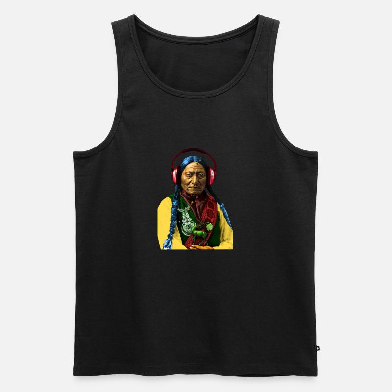 Sitzender Bulle - Männer Premium Bio Tank Top - Schwarz