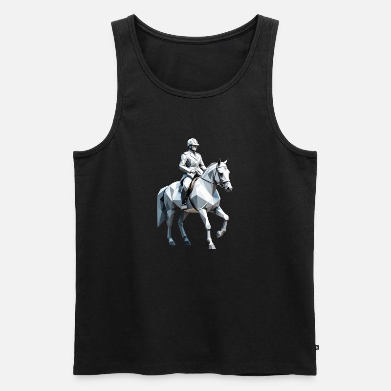 Cavalier Low Poly - Ballet Design - Débardeur bio Premium Homme - noir