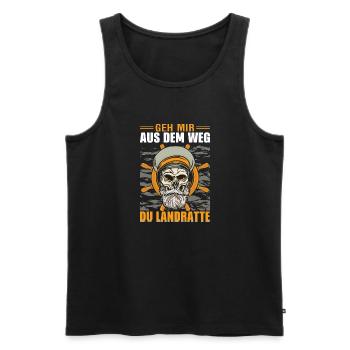Geh mir aus dem Weg du Landratte Seefahrer - Männer Premium Bio Tank Top - Schwarz - Vorne - Michal (187cm)