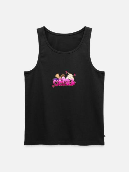 Cake Graffiti lettering - Men's Premium Organic Tank Top - black