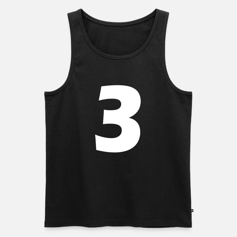 3 - Männer Premium Bio Tank Top - Schwarz
