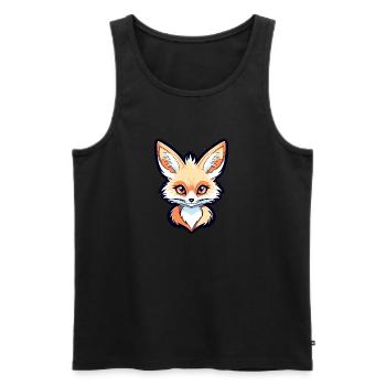 Desert Fox Fennec Drawing - Men's Premium Organic Tank Top - black - Front - Michal (187cm)