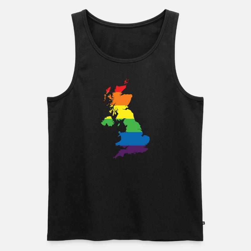 Rainbow Connection Embrace, Happy Pride - Männer Premium Bio Tank Top - Schwarz