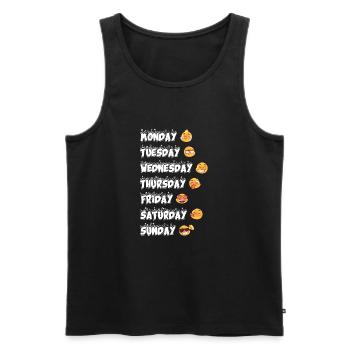 Emoji journées de la semaine émotions Mondemojitag - Débardeur bio Premium Homme - noir - Devant - AI Model Male 178 light (178cm)