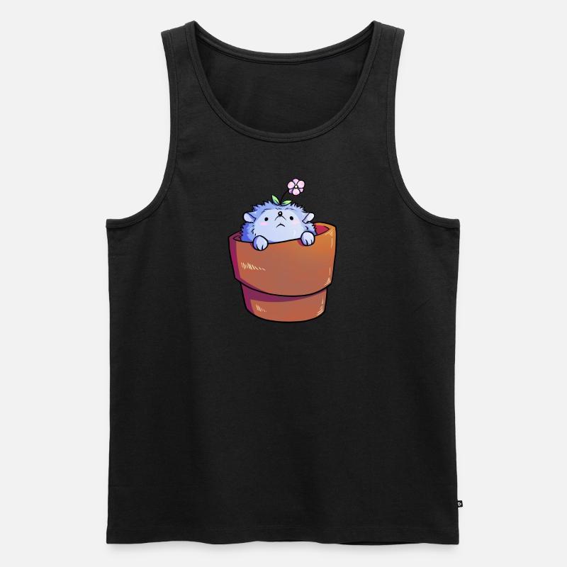 Blühender Igel - Männer Premium Bio Tank Top - Schwarz