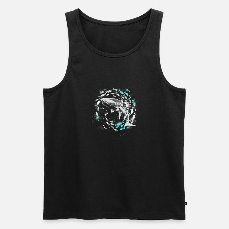 fischschwarm,fische,malerei,graffiti,Hai - Männer Premium Bio Tank Top - Schwarz