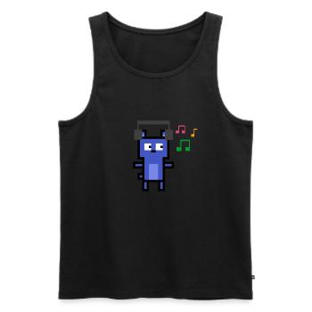 Bluebear listens to music - Men's Premium Organic Tank Top - black - Front - AI Model Male 178 light (178cm)