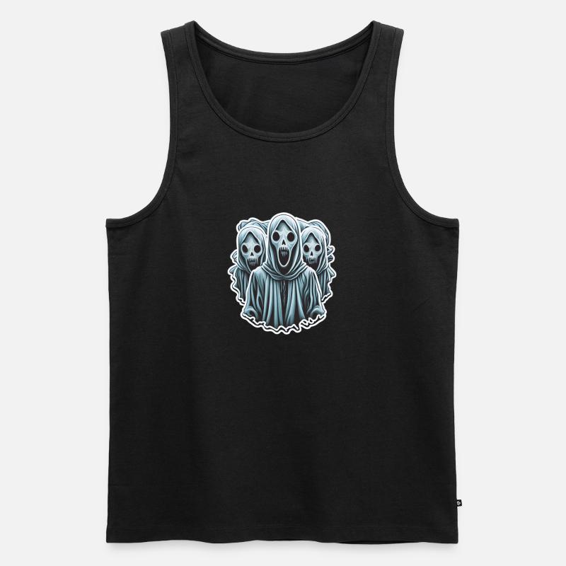 3 Gespenster - Männer Premium Bio Tank Top - Schwarz