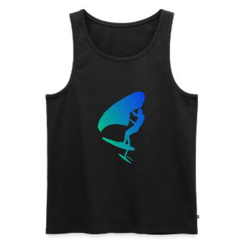 Men women wingsurfing wingsurf foilwing - Men's Premium Organic Tank Top - black - Front - AI Model Male 178 light (178cm)