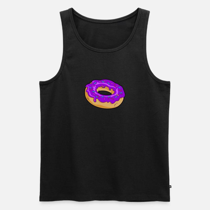 Donut mit violetter Glasur - Männer Premium Bio Tank Top - Schwarz