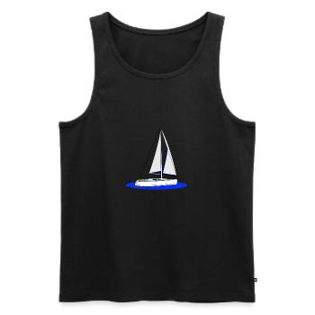 Sailboat - Men's Premium Organic Tank Top - black - Front - Michal (187cm)