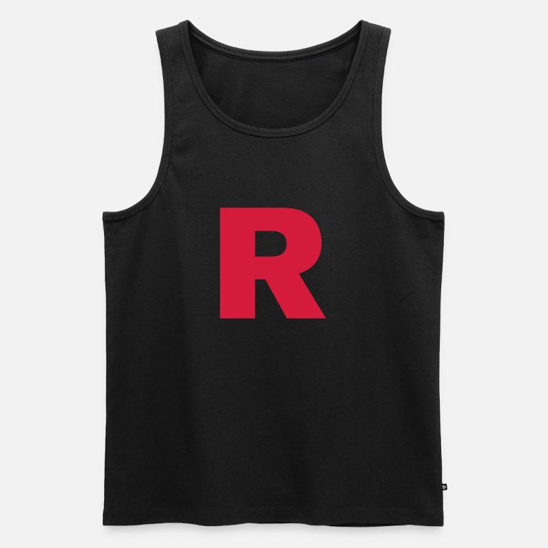 Rocket revolution, R, team, retro, anime, game - Débardeur bio Premium Homme - noir