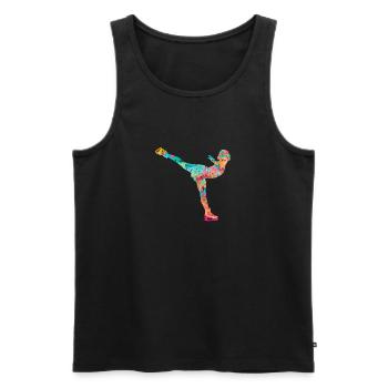 Eiskunstlauf PopArt - Männer Premium Bio Tank Top - Schwarz - Vorne - AI Model Male 178 light (178cm)
