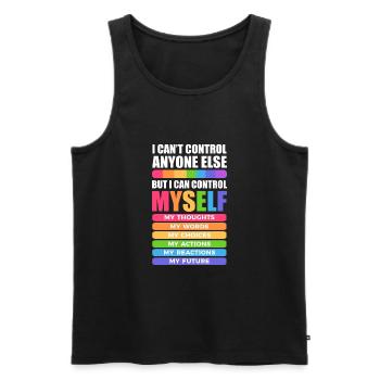 Mobbing - Männer Premium Bio Tank Top - Schwarz - Vorne - AI Model Male 178 light (178cm)