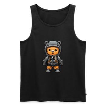 Bande dessinée d’hiver ours - Débardeur bio Premium Homme - noir - Devant - Michal (187cm)