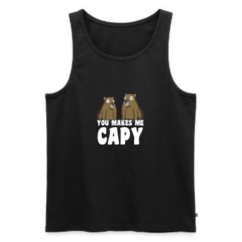 You makes me Capy Capybara saying - Men's Premium Organic Tank Top - black - Front - Michal (187cm)