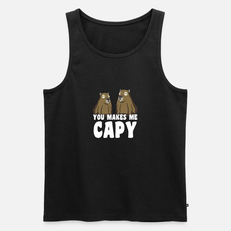 You makes me Capy Capybara Spruch - Männer Premium Bio Tank Top - Schwarz