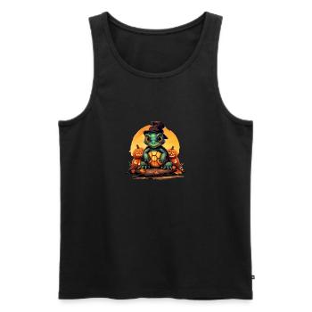 Halloween Magic: Turtle with Hat in the - Men's Premium Organic Tank Top - black - Front - Michal (187cm)