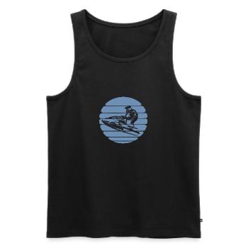 Jet Ski Sunset Water Sports Design - Men's Premium Organic Tank Top - black - Front - Michal (187cm)