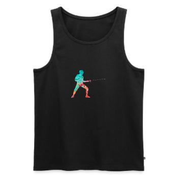 Escrime et escrime PopArt - Débardeur bio Premium Homme - noir - Devant - Michal (187cm)