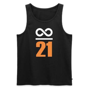 Infinite by 21 million Bitcoin - Men's Premium Organic Tank Top - black - Front - AI Model Male 178 light (178cm)