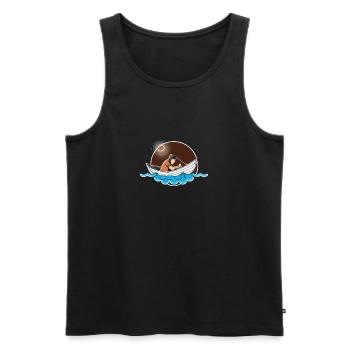 Fischer im Mondschein Mit Kind - Männer Premium Bio Tank Top - Schwarz - Vorne - AI Model Male 178 light (178cm)