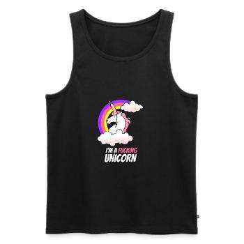 I'm a fucking unicorn - Männer Premium Bio Tank Top - Schwarz - Vorne - Michal (187cm)