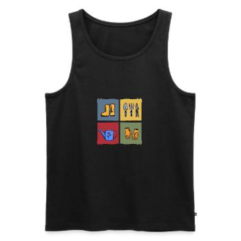 garten kleingarten erntezeit gartenarbeit - Männer Premium Bio Tank Top - Schwarz - Vorne - AI Model Male 178 light (178cm)