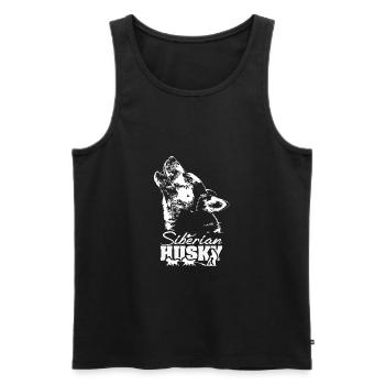 SIBERIAN HUSKY Schlittenhunde Musher Wilsigns - Männer Premium Bio Tank Top - Schwarz - Vorne - AI Model Male 178 light (178cm)