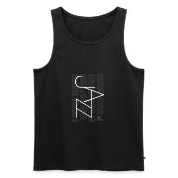 Was ist Jazz? - Männer Premium Bio Tank Top - Schwarz - Vorne - AI Model Male 178 light (178cm)