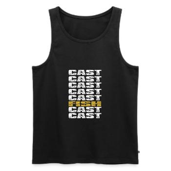 CAST CAST FISH - Männer Premium Bio Tank Top - Schwarz - Vorne - AI Model Male 178 light (178cm)