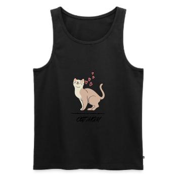 Cat Mom - Débardeur bio Premium Homme - noir - Devant - AI Model Male 178 light (178cm)