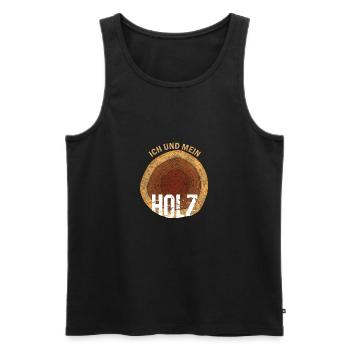 Ich und mein Holz - Männer Premium Bio Tank Top - Schwarz - Vorne - Michal (187cm)