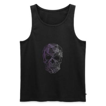 crâne violet gothique esthétique vague low poly - Débardeur bio Premium Homme - noir - Devant - Michal (187cm)